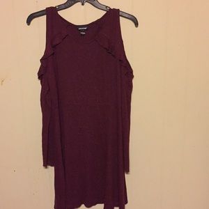 Burgundy knit sweater dress